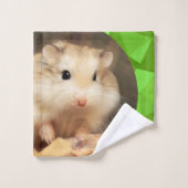 HammyVille – かわいいロボハムスターカスタマイズの名前 バスタオルセット (ウォッシュタオル)