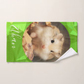 HammyVille – かわいいロボハムスターカスタマイズの名前 バスタオルセット (ハンドタオル)