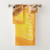 HammyVille – かわいいロボハムスターカスタマイズの名前 バスタオルセット (インサイチュ)