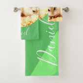 HammyVille – かわいいロボハムスターカスタマイズの名前 バスタオルセット (インサイチュ)