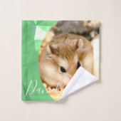 HammyVille – かわいいロボハムスターカスタマイズの名前 バスタオルセット (ウォッシュタオル)