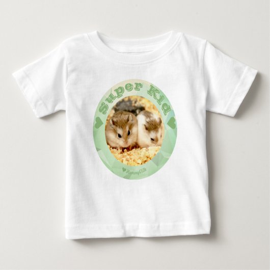 HammyVille – かわいい茶色のホワイトハムスター – すごい子供 ベビーTシャツ (正面)