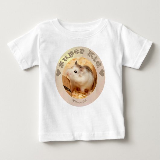 HammyVille – かわいい茶色のホワイトハムスター – すごい子供 ベビーTシャツ (正面)