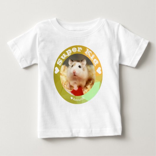 HammyVille – かわいい茶色のホワイトハムスター – すごい子供 ベビーTシャツ (正面)