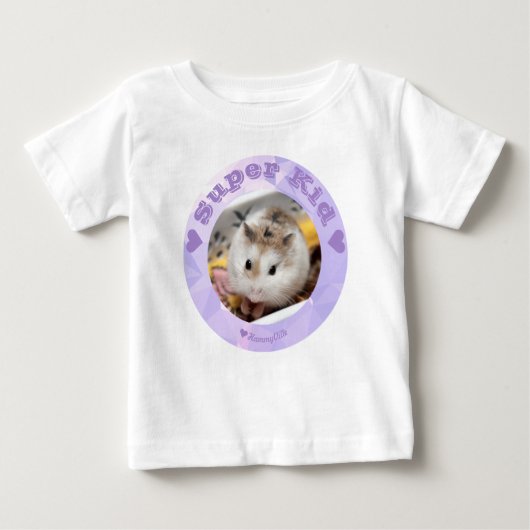 HammyVille – かわいい茶色のホワイトハムスター – すごい子供 ベビーTシャツ (正面)