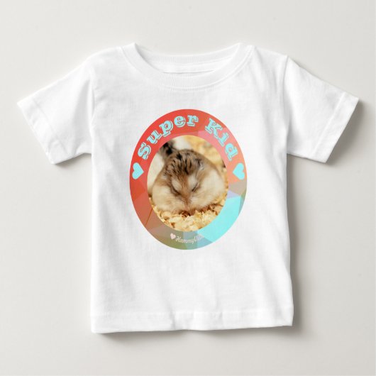HammyVille – かわいい茶色のホワイトハムスター – すごい子供 ベビーTシャツ (正面)