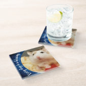 Hammyville – かわいいRobo Hamster ガラスコースター (アングル)