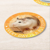 Hammyville – かわいいRobo Hamster ラウンドペーパーコースター (アングル)