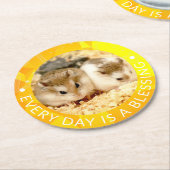 Hammyville – かわいいRobo Hamster ラウンドペーパーコースター (アングル)