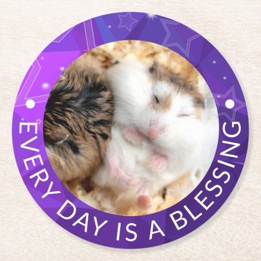 Hammyville – かわいいRobo Hamster ラウンドペーパーコースター (正面)