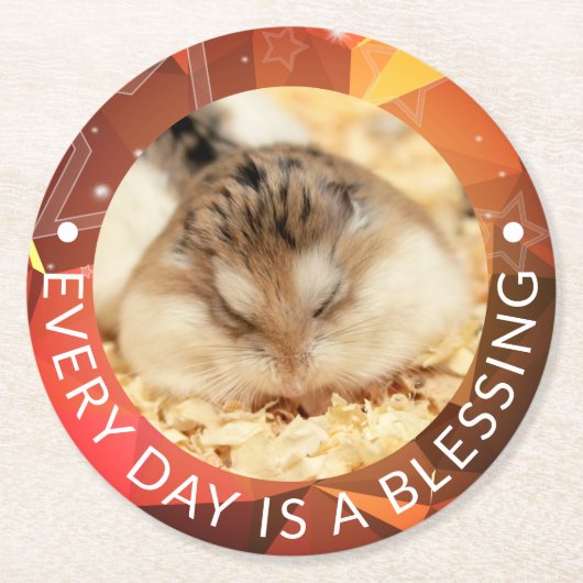 Hammyville – かわいいRobo Hamster ラウンドペーパーコースター (正面)