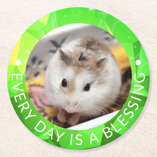 Hammyville – かわいいRobo Hamster ラウンドペーパーコースター (正面)