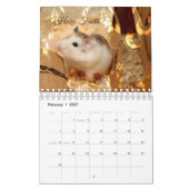 Hammyville -ライトおよび花柄 カレンダー (2月 2027)