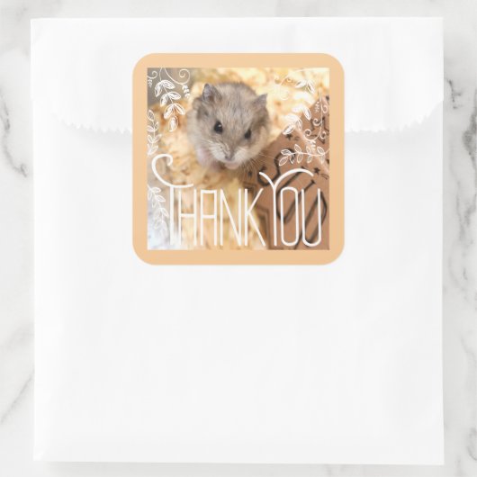 Hammyville - Hamster Thank You スクエアシール (バッグ)