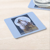 HampshireHowlingの新しいオオカミ スクエアペーパーコースター (アングル)