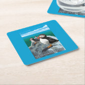 HampshirePuffins新しい場面 スクエアペーパーコースター (アングル)