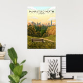 Hampstead Heath London Skyline Travel Poster ポスター (ホームオフィス)