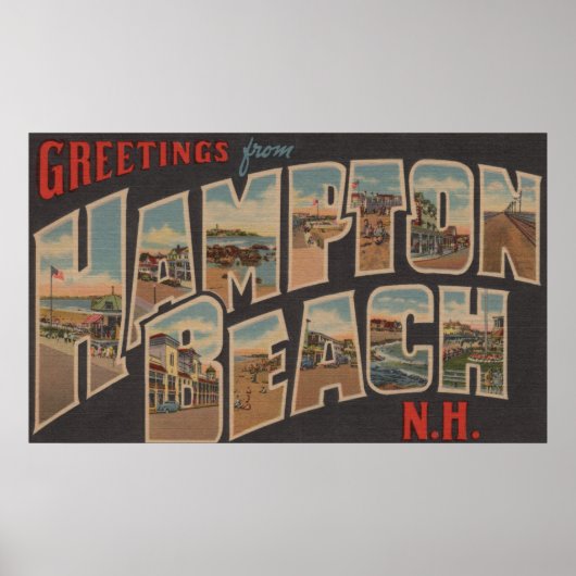 Hampton Beach, New Hampshire - Large Letter ポスター (正面)
