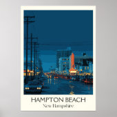 Hampton Beach New Hampshire Night ポスター (正面)