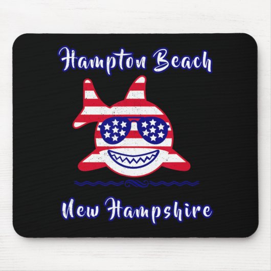 Hampton Beach New Hampshire Patriotic Usa Flag Whi マウスパッド (正面)