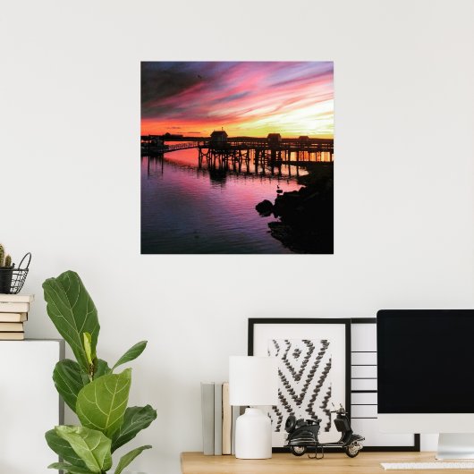 Hampton Beach Sunset ポスター (ホームオフィス)