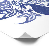 Hamptons Blue Peacock Contemporary Art ポスター (角)