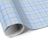 Hamptons Blue Plaid Coastal Gift Wrap ラッピングペーパー (ロールコーナー)