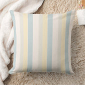Hamptons Coastal Stripe Throw Pillow クッション (ブランケット)