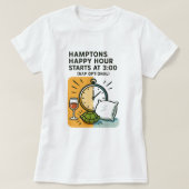 Hamptons Happy Hour Starts at 3:00 (Nap Optional)  Tシャツ (デザイン正面)