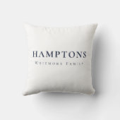 Hamptons Personalized Preppy Custom Text  クッション (裏面)