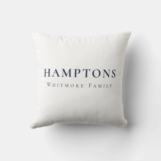 Hamptons Personalized Preppy Custom Text  クッション (裏面)