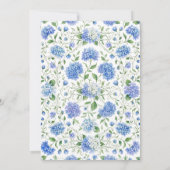 Hamptons Style Blue Hydrangea Watercolor Wedding 招待状 (裏面)