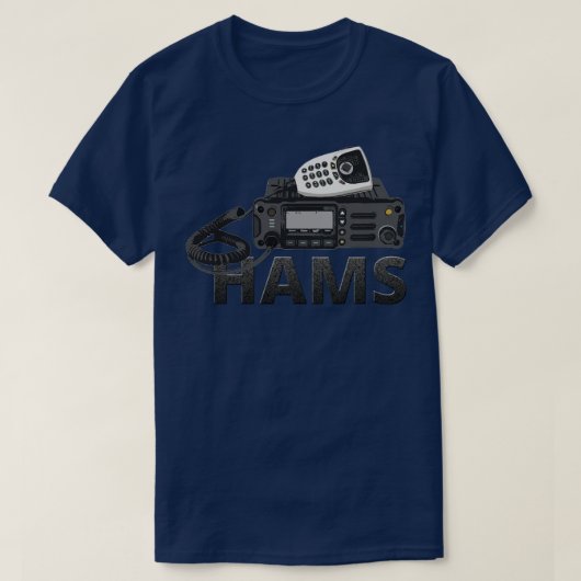 Hamsアマチュア・ラジオのオペレーター Tシャツ (デザイン正面)