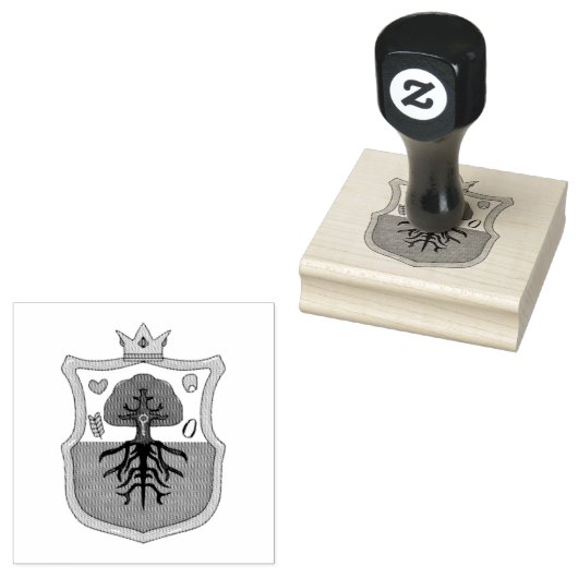 Ham's Land's family crest, shield pattern tree ラバースタンプ (押印)