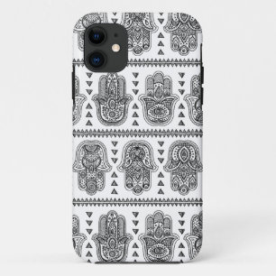 Hamsaのインドの手描きの落書き iPhone 11 ケース