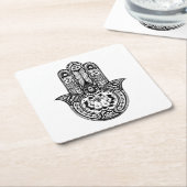 Hamsaの刺激を受けたな記号 スクエアペーパーコースター (アングル)