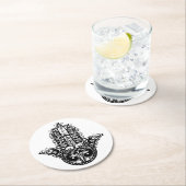 Hamsaの装飾的なデザイン ラウンドペーパーコースター (インサイチュ)