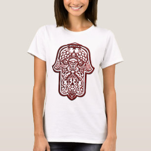 HamsaのHenna手(赤い) Tシャツ