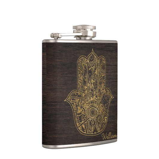 HAMSAハンドオブファティマシンボルアムレットデザイン フラスク (右)
