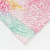 HAMSAハンドオブファティマシンボルアムレットヘンナフローラ フリースブランケット (角)