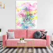 HAMSAハンドシンボルカラフル水色 キャンバスプリント (インサイチュ (リビング))