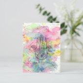 HAMSAハンドシンボルカラフル水色 ポストカード (スタンド正面)