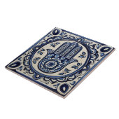 Hamsaハンドシンボル – ファティマの青と白の手 タイル (側面)