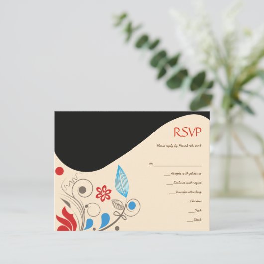 HAMSAハンドユダヤ人結婚式招待状返信カード 招待状 (スタンド正面)