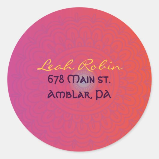 HAMSAハンドレッドオレンジ差出人住所シール ラウンドシール (正面)