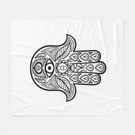 Hamsa刺激を受けたな手 フリースブランケット (正面(横))