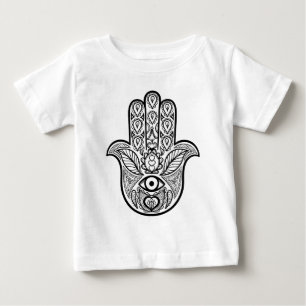 Hamsa刺激を受けたな手 ベビーTシャツ