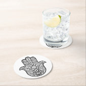 Hamsa刺激を受けたな手 ラウンドペーパーコースター (インサイチュ)