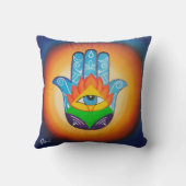 Hamsa手のファインアート クッション (裏面)
