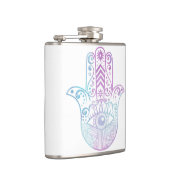 Hamsa手の紫色および青の水彩画 フラスク (右)